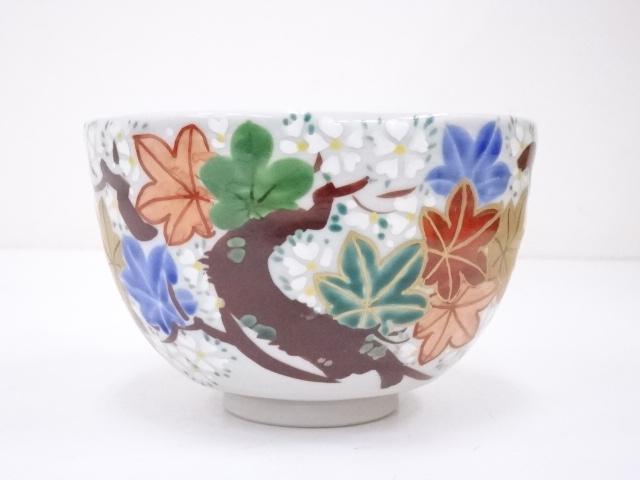犬山焼 色絵 雲錦手 片口 茶碗 茶道具 酒器 木箱付 0126-A1 犬山焼 色絵 雲錦手 片口 茶碗 茶道具 酒器 木箱付 0126-A1 【公式通販】
